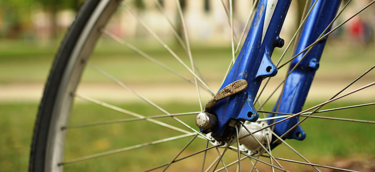 bicycle wheel close up